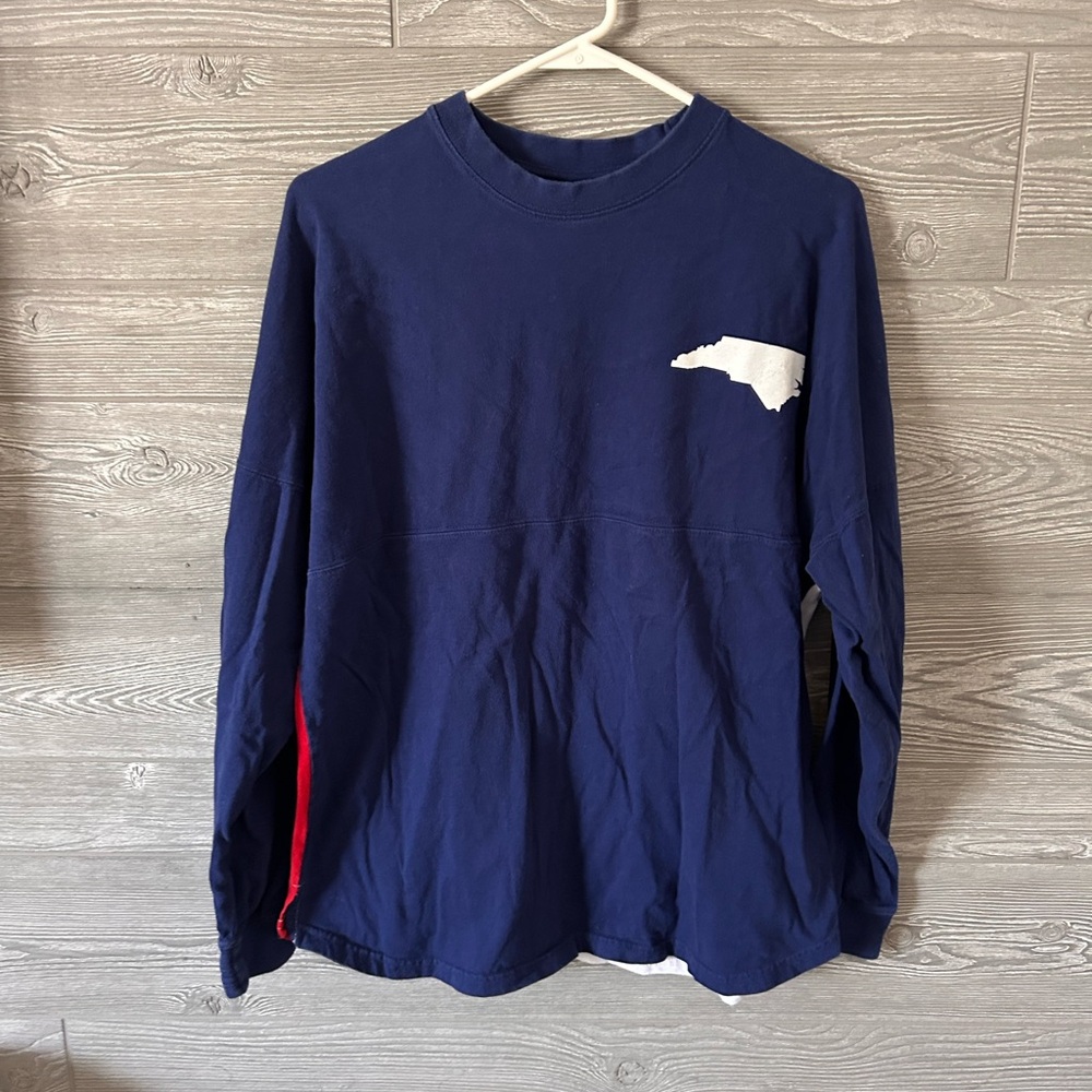 ROYCE North Carolina spirit jersey Long Sleeve Blue Tee Casual size small